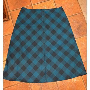 Vintage 1970's Style Blue Plaid Jessica London Rare Sized 20W Long Skirt
